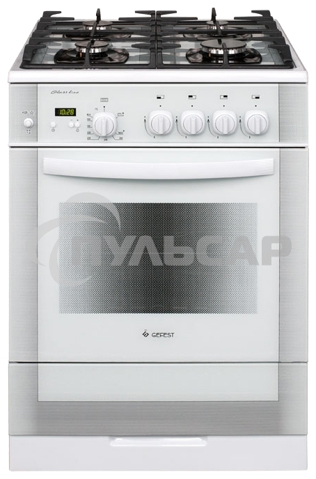 Плита газовая Gefest ПГ 6500-03 0042 белый, конфорок 4 шт, духовка 52 л, 60 см x 85 см x 60 см