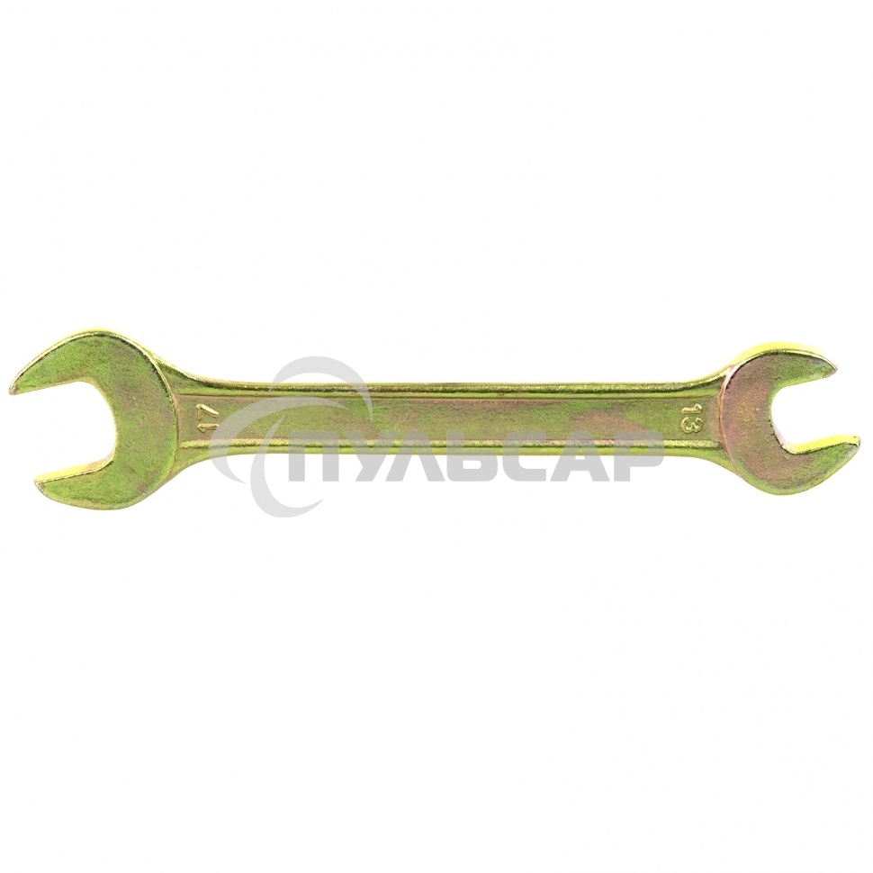 Ключ рожковый, 13 х 17 мм, желтый цинк Сибртех