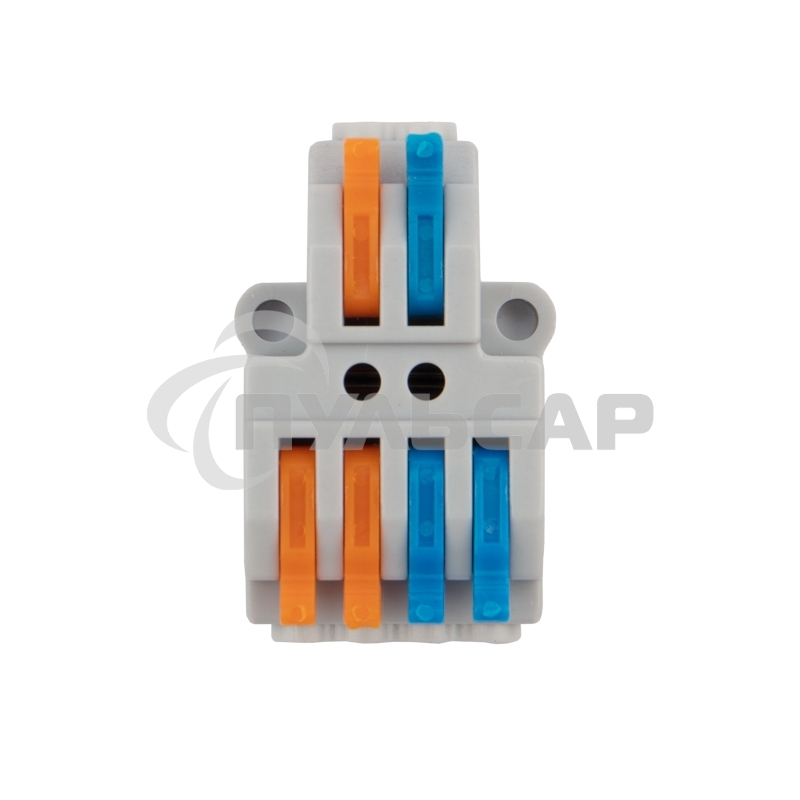 Клемма соединительная многоразовая быстрозажимная разветвительная, с монтажной площадкой (2х2) (50 шт./уп.) Rexant