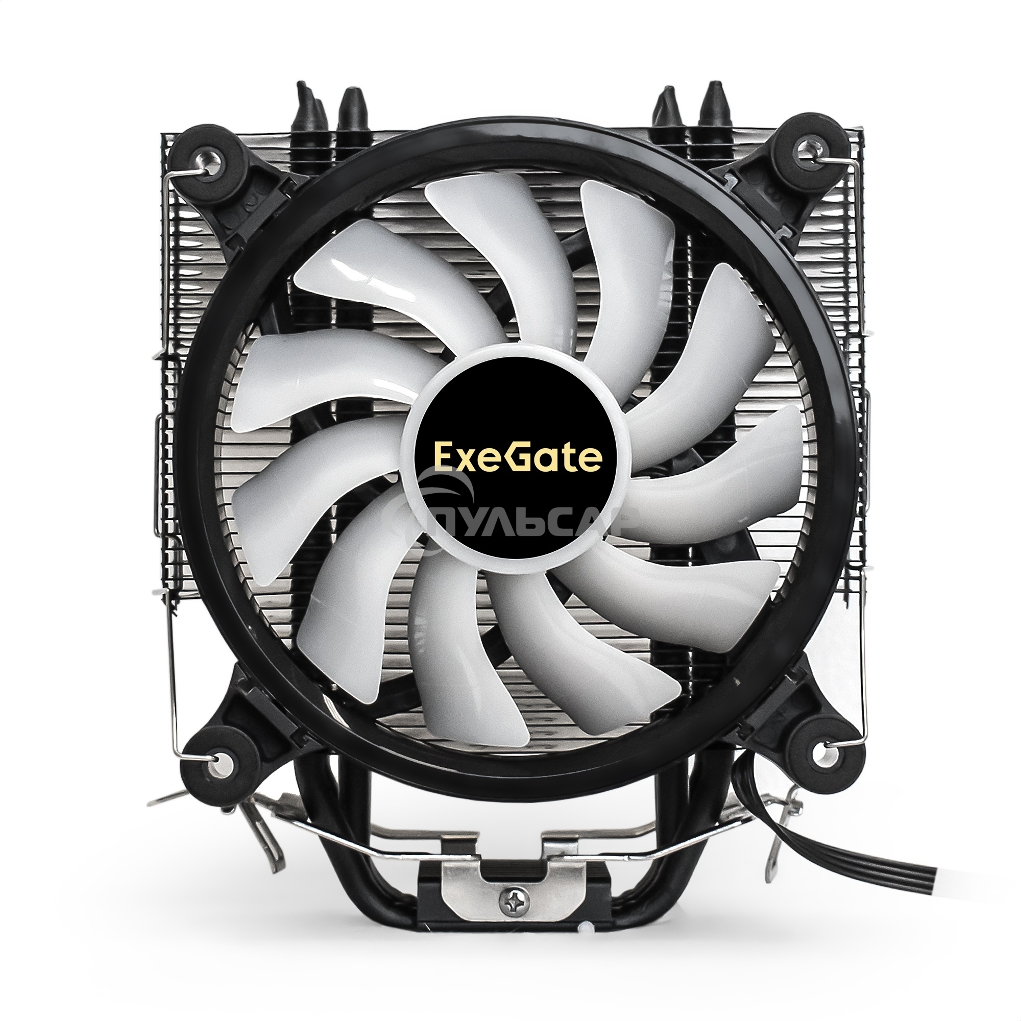 Кулер для процессора ExeGate Dark Magic EXX400V2-PWM.RGb серебристый, 120 мм, алюминий/медь, 2100 об/мин, 24 дБ, 4 pin, 140 Вт, 155 мм