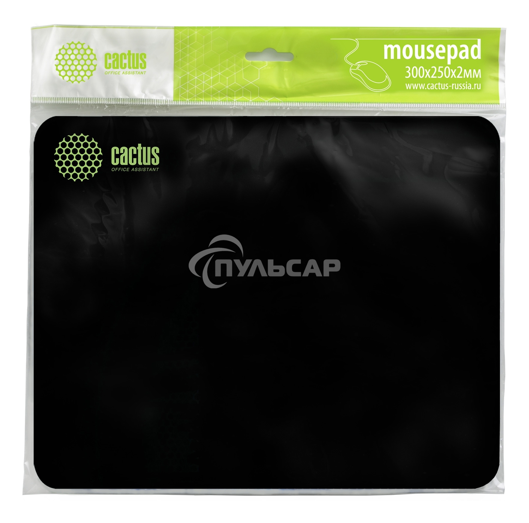 Коврик для мыши Cactus CS-MP-P01M Средний черный 300x250x2мм