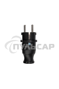 Вилка прямая влагозащищенная, с/з, 16 А, IP44 каучук Rexant