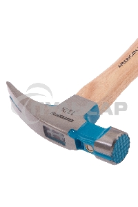 Молоток-гвоздодер, 380 г, угол 75, магнит, обрезиненная рукоятка AMERICAN HICKORY GROSS