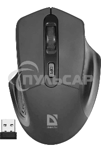 Мышь беспроводная Defender Datum MB-345 черный, 1600 dpi, радиоканал, USB, кнопки - 4