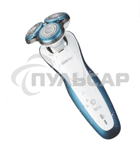Электробритва Centek CT-2163 (серебристый) ротор, влажное бритье, 3 плав.головки, 2-йные лезвия, до 40 мин. раб
