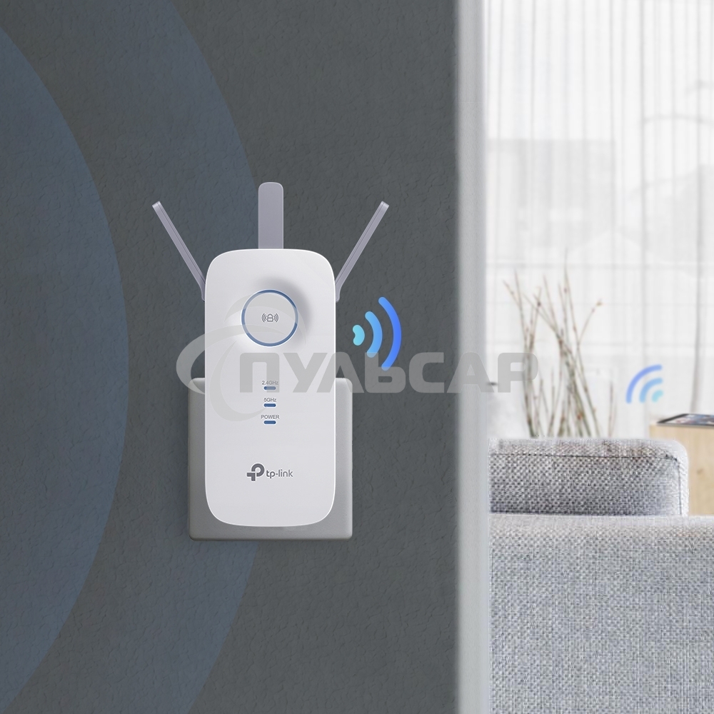 Повторитель беспроводного сигнала TP-Link SOHO RE450 10/100/1000BASE-TX/Wi-Fi белый поставляется без кабеля RJ-45