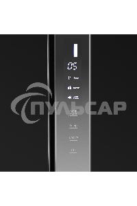 Холодильник Maunfeld MFF177NFB черный глянц. двухкамерный 263/170л морозилка сбоку, No Frost, Side by Side