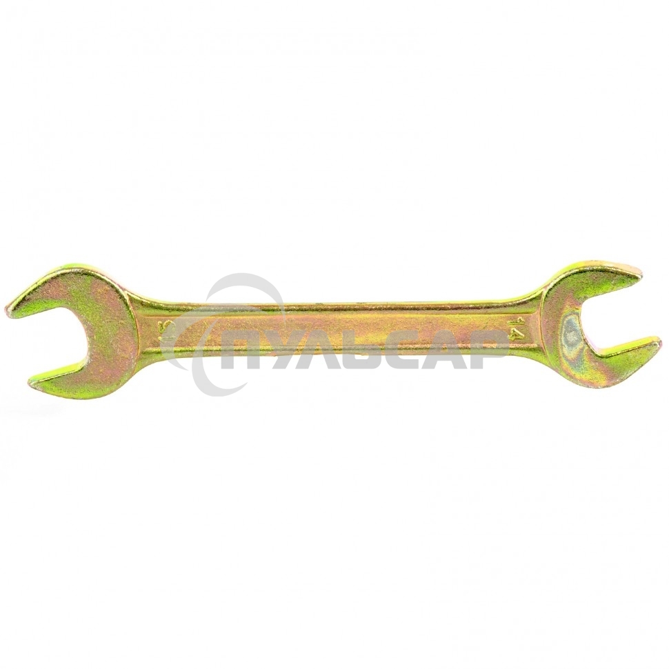 Ключ рожковый, 14 х 15 мм, желтый цинк Сибртех