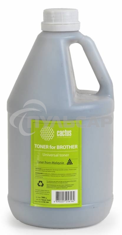 Тонер Cactus CS-TbR-1000 черный (флакон 1000гр) Universal toner для Brother