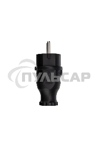 Вилка прямая влагозащищенная, с/з, 16 А, IP44 каучук Rexant