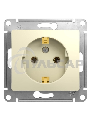 Механизм розетки 1-м СП Glossa 16А с заземл. беж. SchE GSL000243
