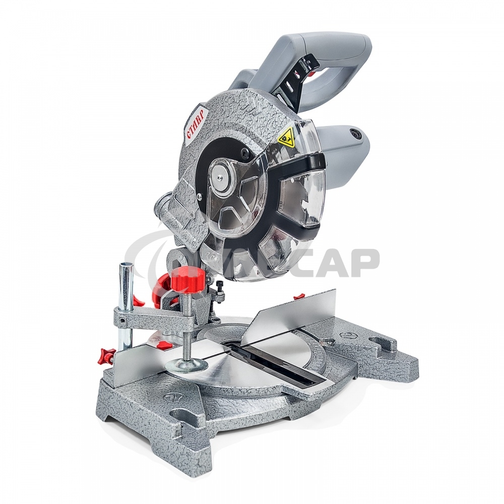 Пила торцевая Ставр ПТ-210/1400М (1шт) 1400 Вт, 5000 об/мин, диаметр диск 210 мм, посадочный диаметр диска 25,4 мм, максимальный пропил 55*120мм, угол распила 45 град в обе стороны, алюминиевый стол