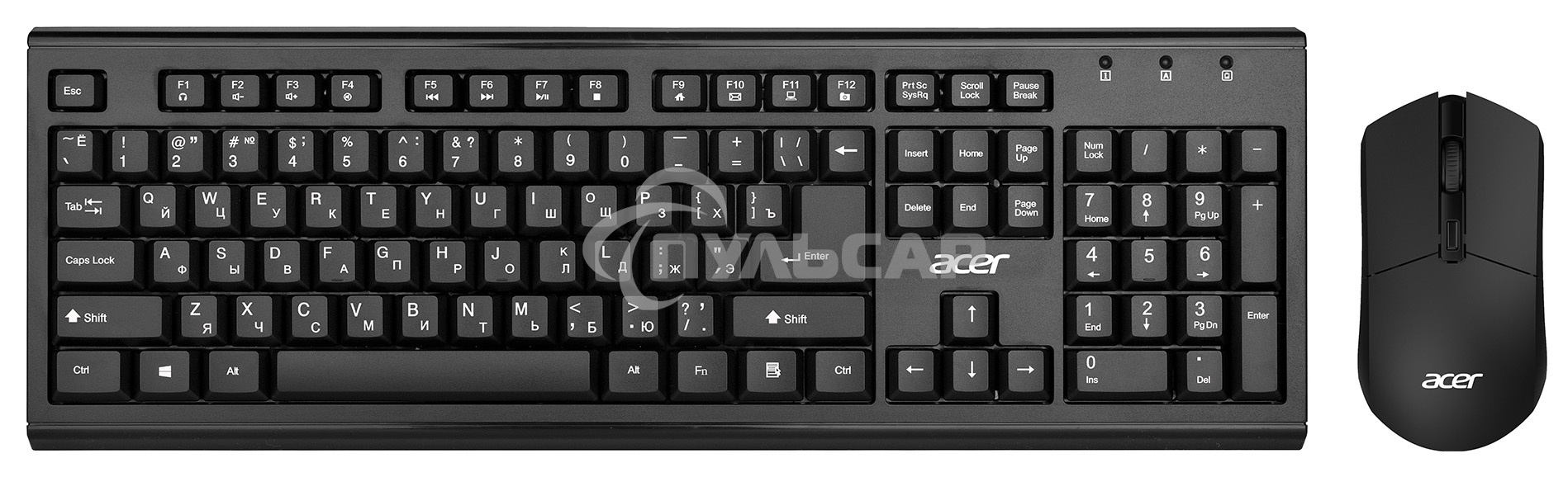 Комплект клавиатура + мышь Acer OKR120 клав:черный мышь:черный USB беспроводная Multimedia