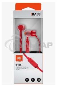 Наушники-гарнитура JBL T110 красный