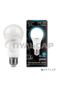 Лампа светодиодная Gauss LD102502212LED A60 globe 12W E27 4100K
