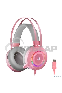 Наушники с микрофоном A4 Bloody G521 розовый 2.3м мониторные USB оголовье (G521 (PINK))
