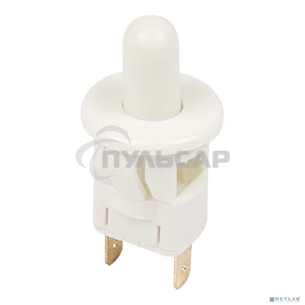 Выключатель-кнопка 250V 2.5А (2с) ON-(OFF) Б/Фикс белый (мебельная) Rexant