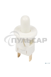 Выключатель-кнопка 250V 2.5А (2с) ON-(OFF) Б/Фикс белый (мебельная) Rexant