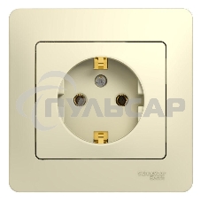 Розетка 1-м СП Glossa 16А с заземл. в сборе беж. SchE GSL000242