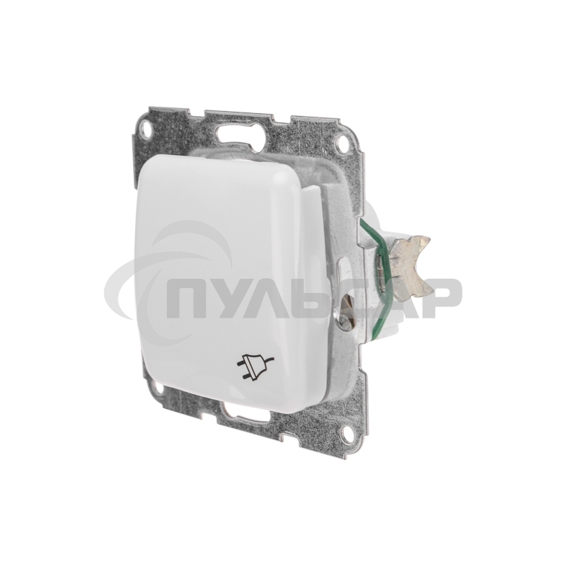 Розетка 1-ая с/з DEA с крышкой с/у 16А мех. Бел KRANZ