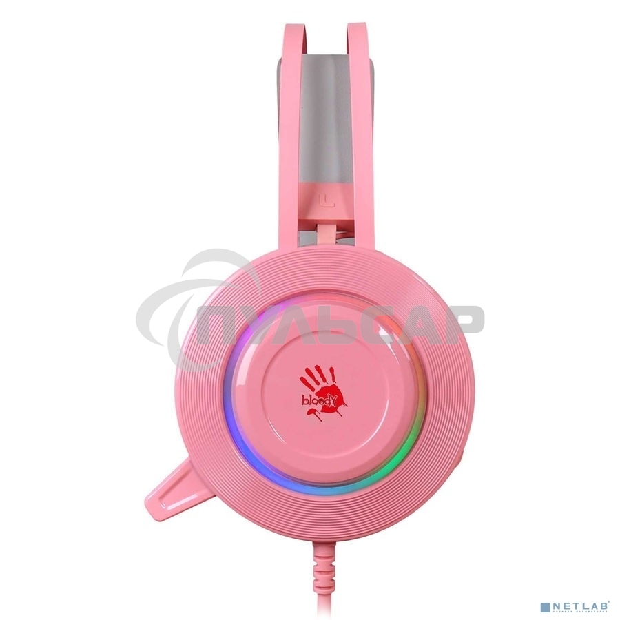 Наушники с микрофоном A4 Bloody G521 розовый 2.3м мониторные USB оголовье (G521 (PINK))