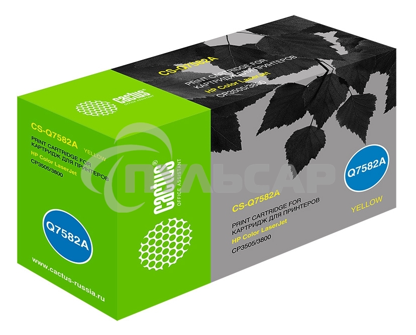 Картридж лазерный Cactus CS-Q7582A желтый (6000 стр.) для HP Color LaserJet CP3505/3800