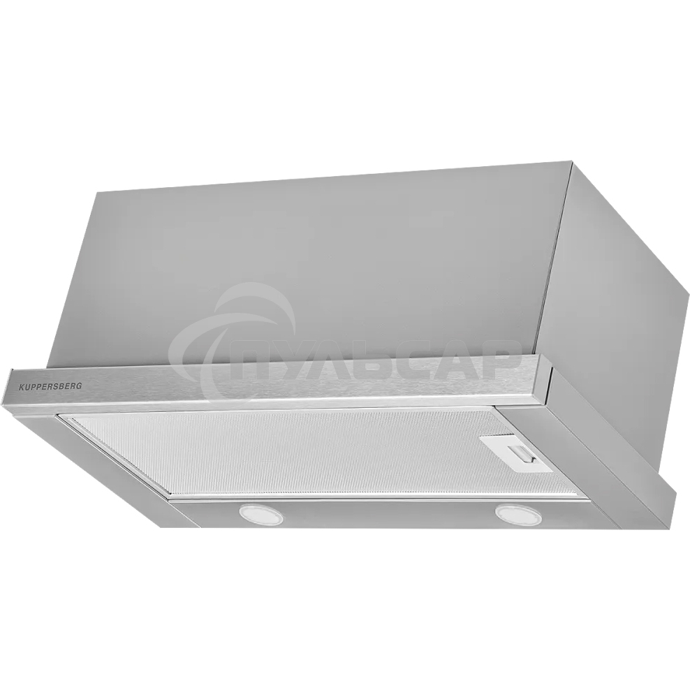 Встраиваемая вытяжка Kuppersberg SLIMTURBO 60 X, ширина 60 см, отвод/рециркуляция, 1500 м3/час, механическое управление, 3 скорости, освещение 2х2 Вт, металлические жироулавливающие фильтры, угольный фильтр KF-ES (опция), 63.4 дБ, обратный клапан, шхвхг:5