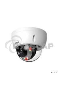 Уличная купольная IP-видеокамера DAHUA DH-IPC-HDBW2449EP-S-IL-0280B Smart Dual Light с ИИ 4Мп, 1/2.9” CMOS, объектив 2.8мм, видеоаналитика, ИК до 30м, LED до 30м, IP67, корпус: металл