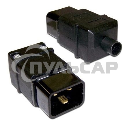 Вилка Lanmaster IEC 60320 C20 16A 250V разборная черная