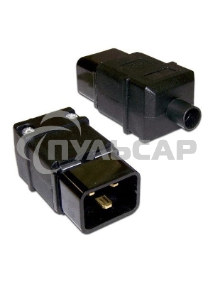 Вилка Lanmaster IEC 60320 C20 16A 250V разборная черная