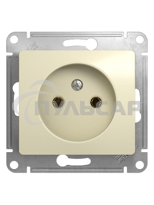 Механизм розетки 1-м СП Glossa 16А IP20 без заземл. беж. SchE GSL000241