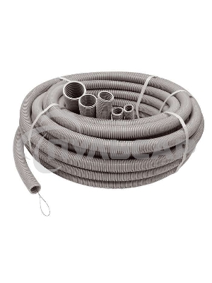 Труба гофрированная ПВХ d25мм с зондом сер. (20м) Рувинил 12501(20)