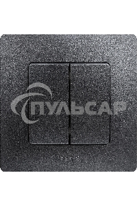 Выключатель двухклавишный, автоматические клеммы, Etika, 10AX, 250В~, антрацит Выключатель двухклавишный, автоматические клеммы, Etika, 10AX, 250В~, антрацит