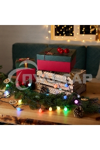 Гирлянда Neon-night Шарики Ø 18 мм, 5 м, темно-зеленый ПВХ, 30 диодов, цвет RGB