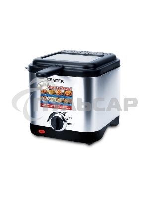 Фритюрница Centek CT-1430 сталь 900 Вт, АНТИПРИГАРНАЯ ЧАША, стальной корпус, емкость на 1,5 л масла