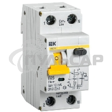 Выключатель автоматический дифференциального тока Iek MAD22-5-025-B-10 АВДТ 32 B25 10мА Выключатель автоматический дифференциального тока Iek MAD22-5-025-B-10 АВДТ 32 B25 10мА