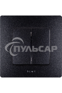 Выключатель двухклавишный, автоматические клеммы, Etika, 10AX, 250В~, антрацит Выключатель двухклавишный, автоматические клеммы, Etika, 10AX, 250В~, антрацит