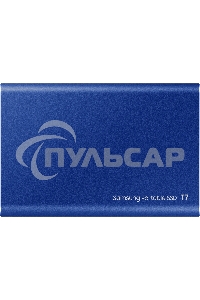Внешний SSD Samsung T7, 1TB, USB 3.2 Gen 2 Type-C, R/W 1050/1000, синий