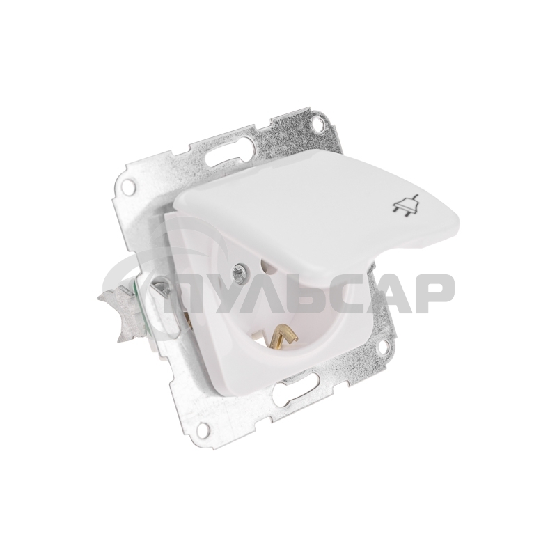 Розетка 1-ая с/з DEA с крышкой с/у 16А мех. Бел KRANZ