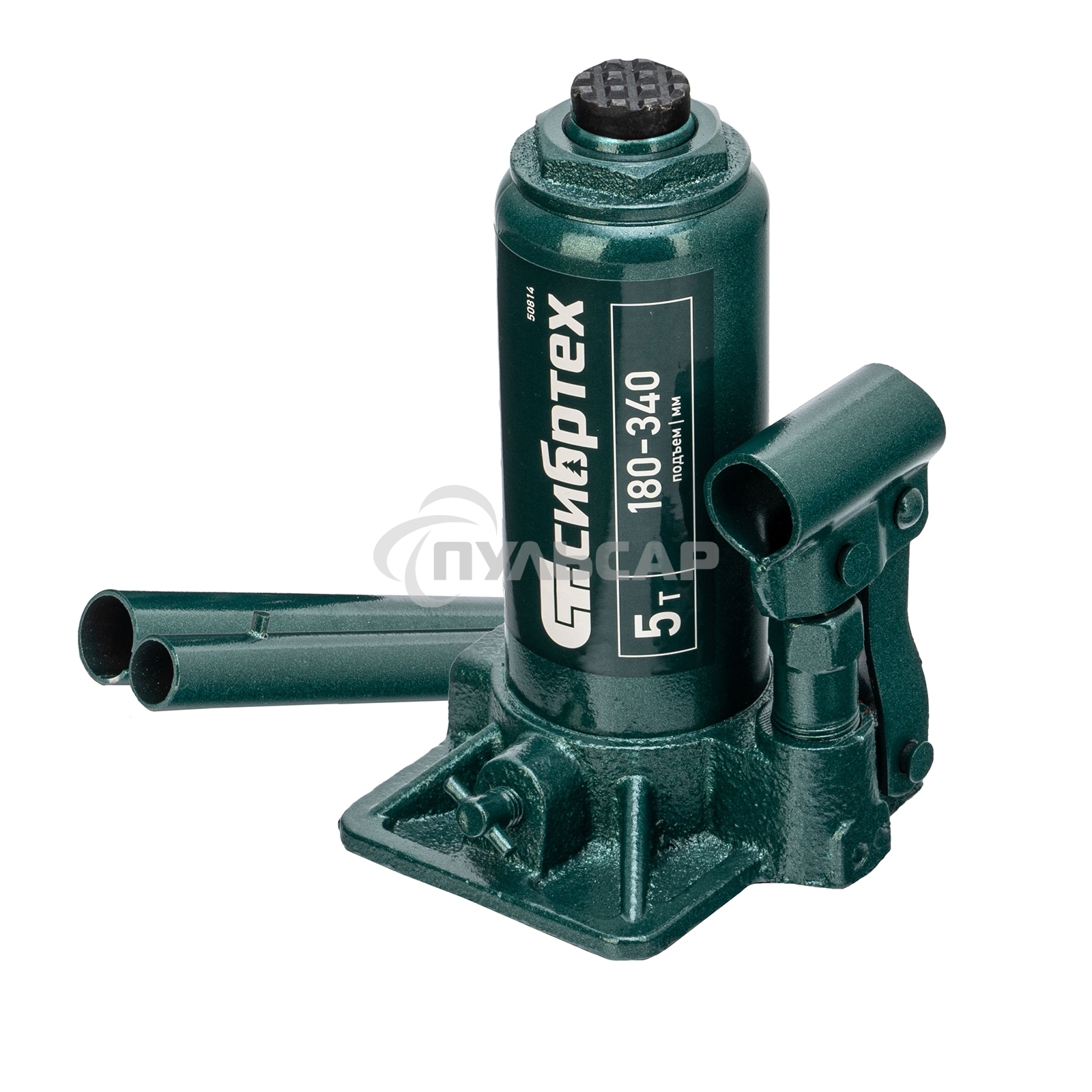 Домкрат гидравлический Сибртех бутылочный, 5т, 180-340мм, в пласт. кейсе