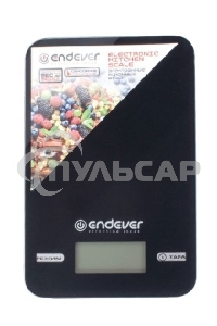 Весы кухонные электронные Endever Skyline KS-527, вес от 2 г до 5 кг. Закаленное стекло повышенной прочности, LCD-дисплей, авто откл.