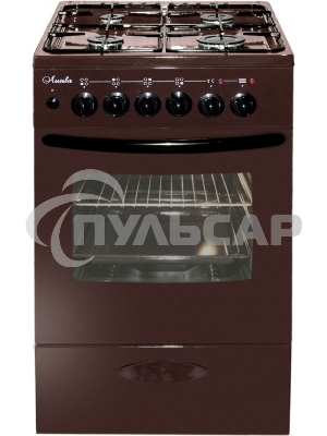 Плита комбинированная Лысьва ЭГ 404 МС-2у коричневый, конфорок 4 газовых, духовка 57 л, 50 см x 85 см x 60 см (без крышки)