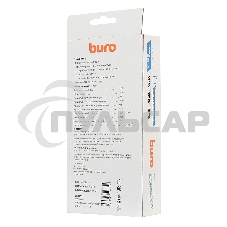 Сетевой фильтр Buro 800SH-3-W 3м (8 розеток) белый (коробка)
