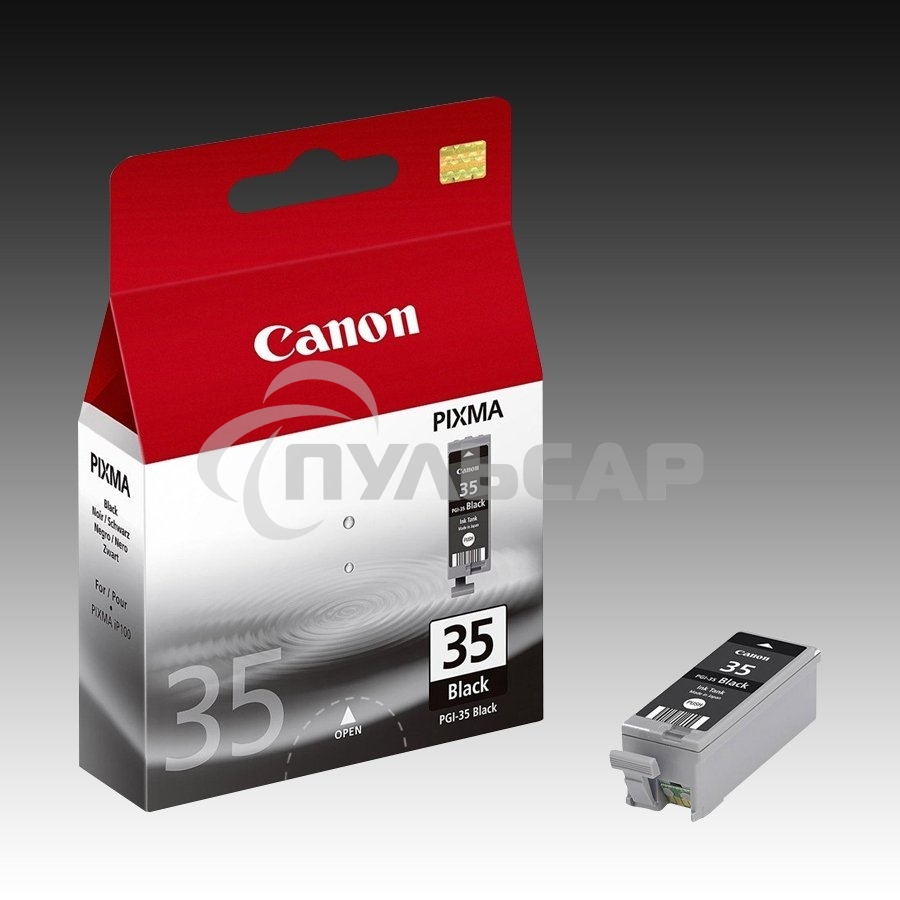 Картридж струйный Canon PGI-35Bk (1509B001) черный (9.30 мл, 200 стр.) для Canon PIXMA iP100, iP110