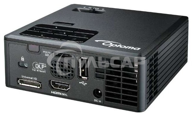 Проектор Optoma ML750e (DLP, LED, WXGA 1280x800, 700Lm, 15000:1, HDMI, USB, MHL, MicroSD, 1x1W speaker, 3D Ready, led 20000hrs, черный, 0.38kg)