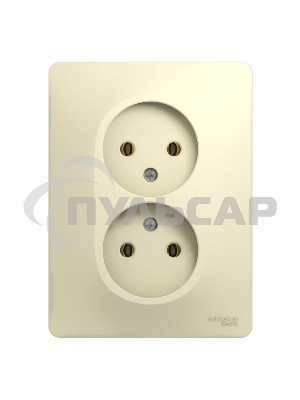 Розетка 2-м СП Glossa 16А IP20 без заземл. беж. SchE GSL000220