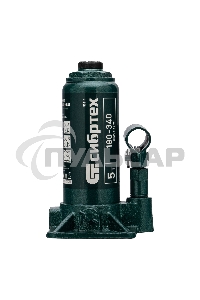 Домкрат гидравлический Сибртех бутылочный, 5т, 180-340мм, в пласт. кейсе