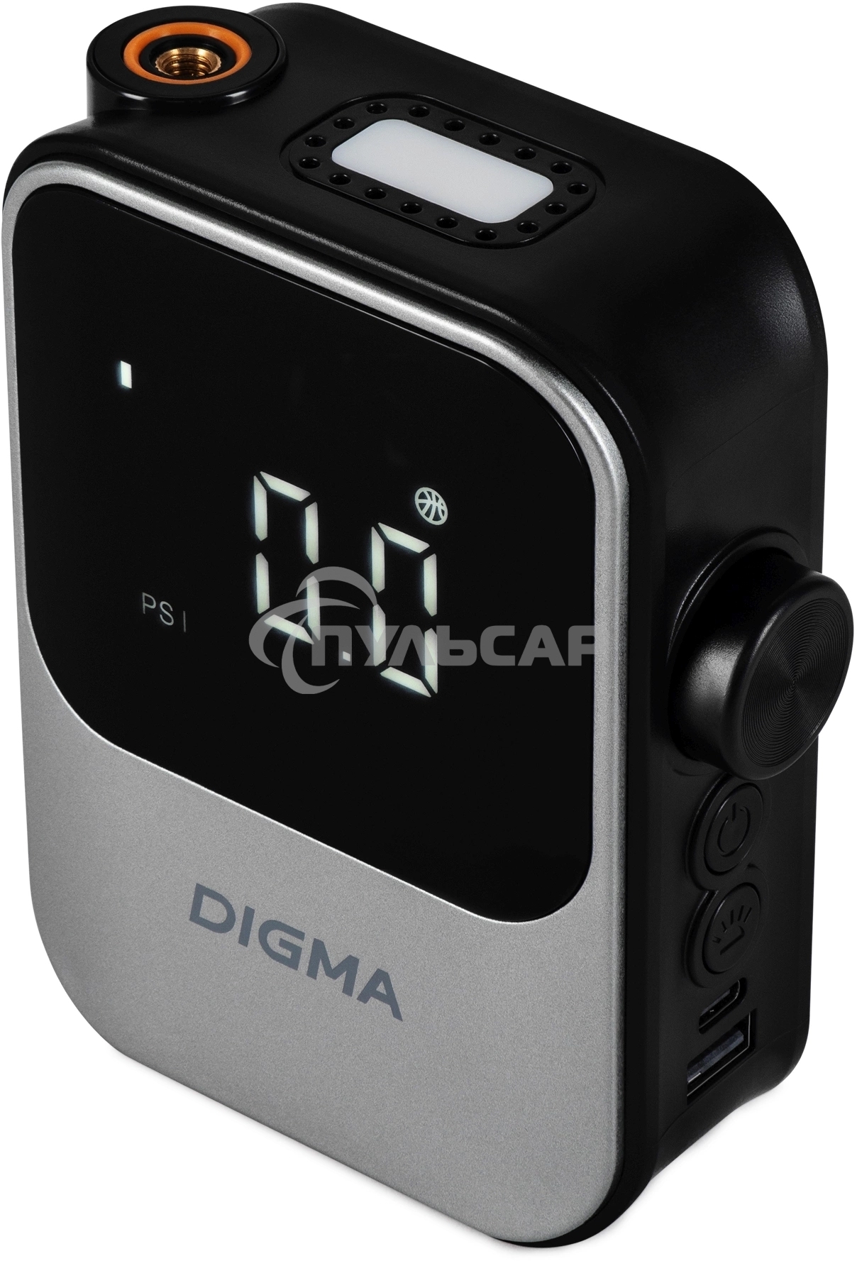 Автомобильный компрессор Digma QBK-120G серый, шланг 0.2м