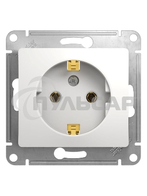 Механизм розетки 1-м СП Glossa 16А с заземл. бел. SchE GSL000143
