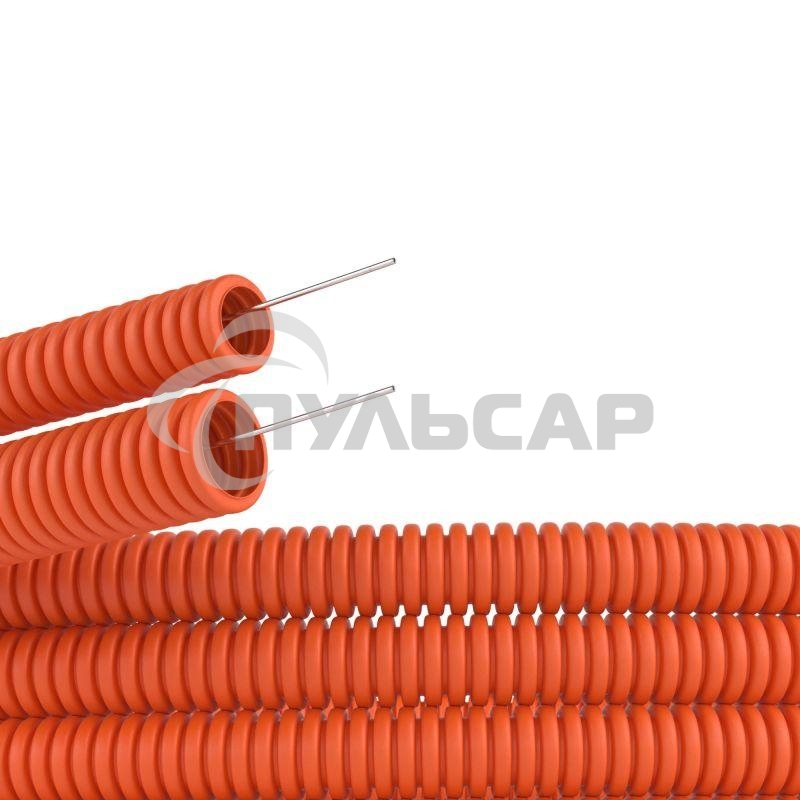 Труба гофрированная ПНД d40мм с протяж. оранж. (уп.20м) ДКС 71940